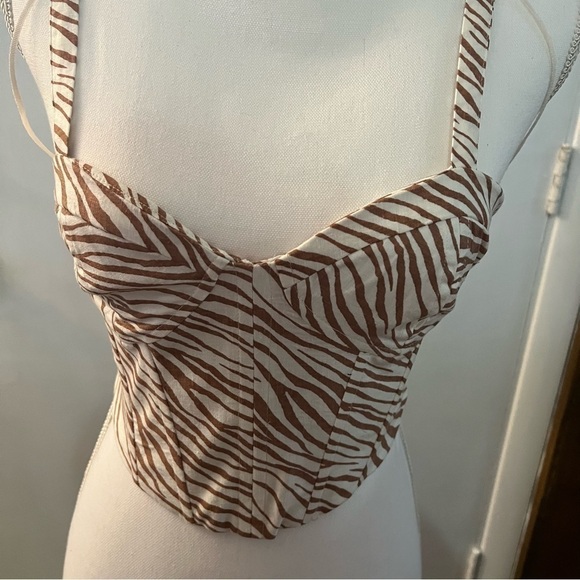 Zara brown leopard corset top (xs) - Picture 6 of 17